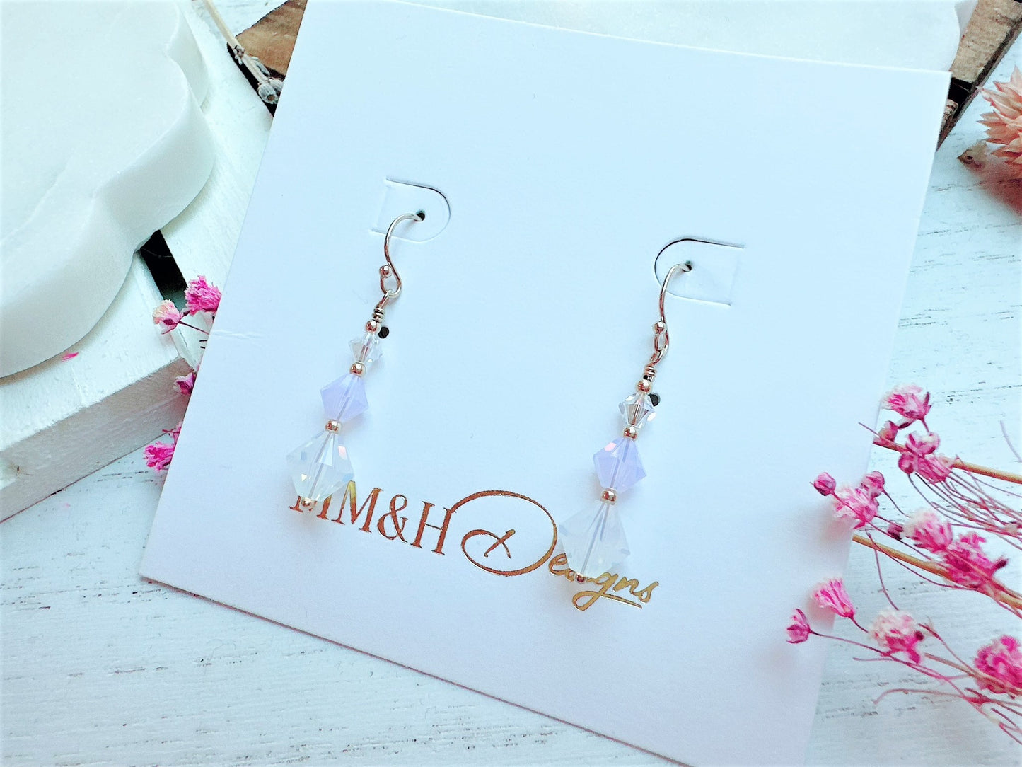 Cute Bicone Crystal Earrings