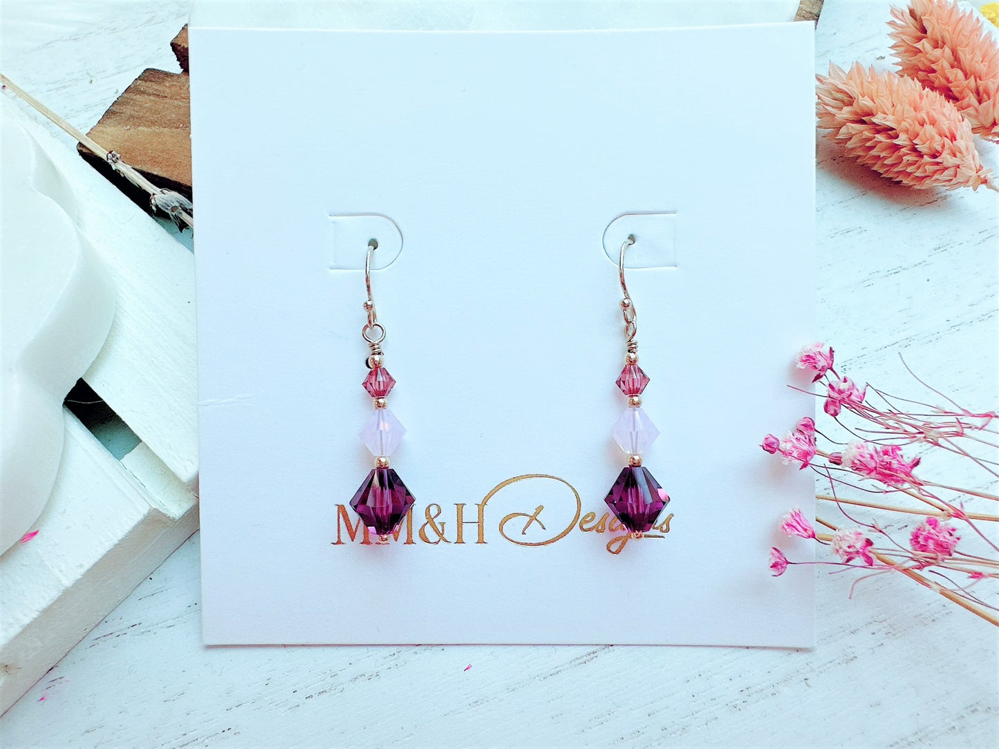 Cute Bicone Crystal Earrings