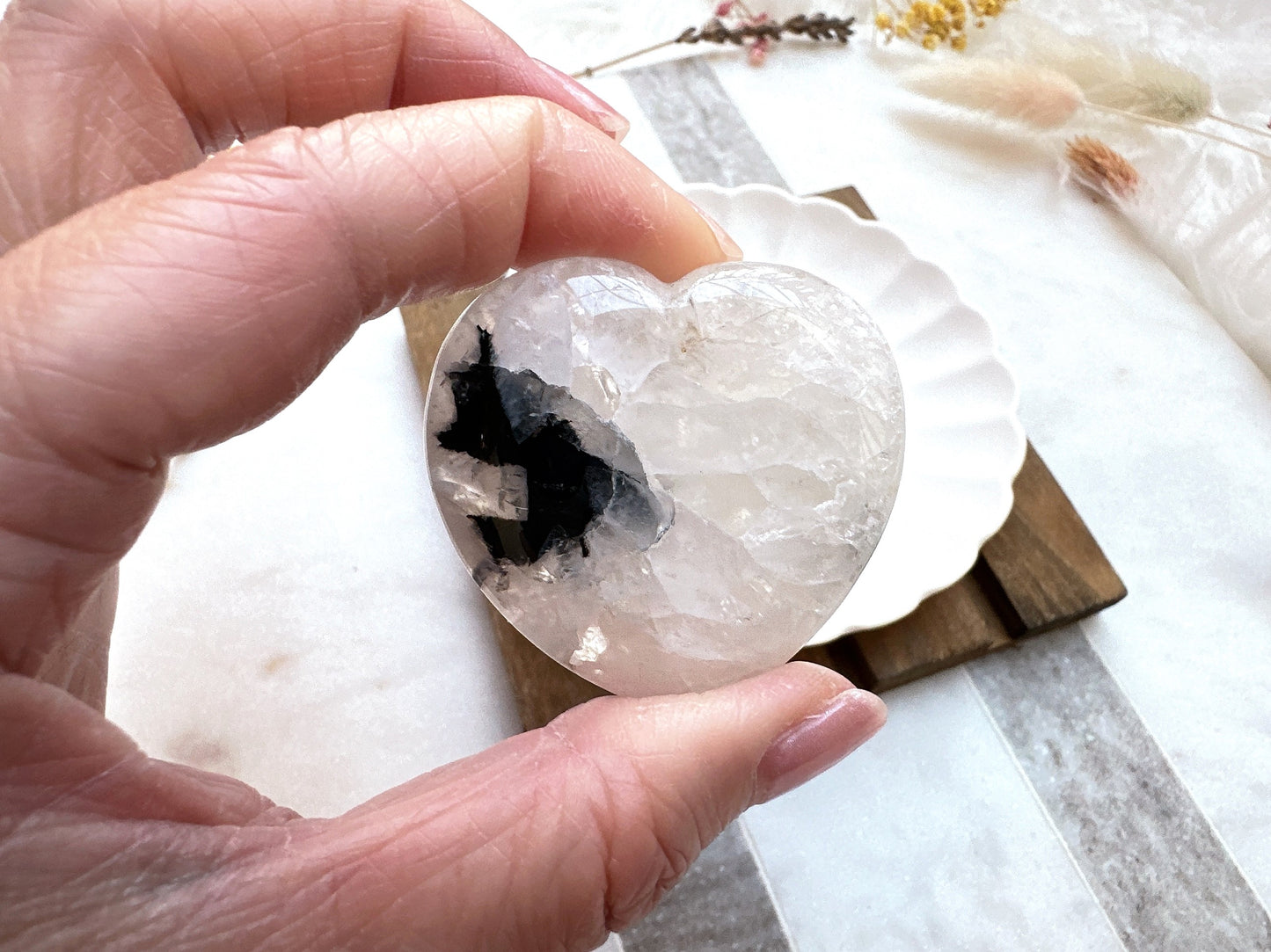 Small Black Agate Heart