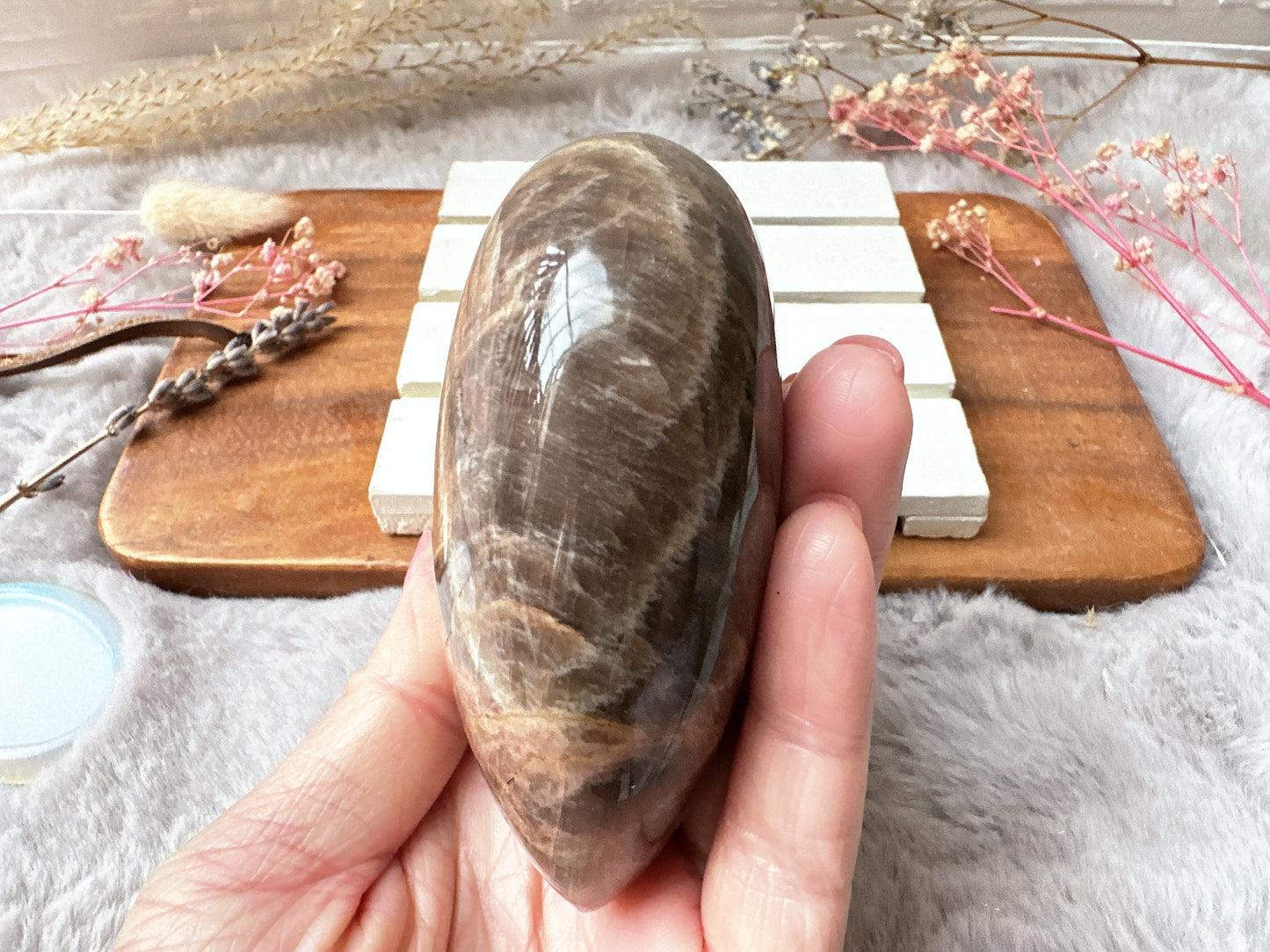 Black Moonstone Heart