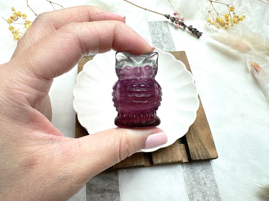 Small Candy Fluorite Owl