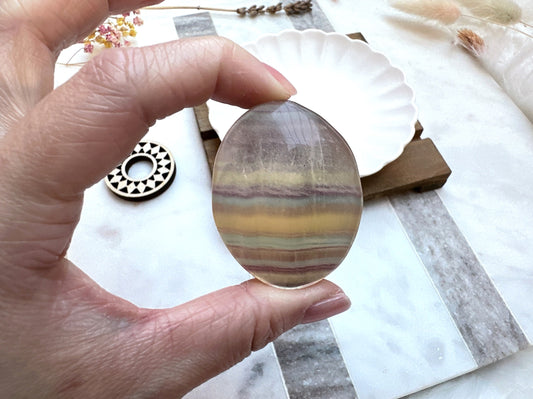 Small Candy Fluorite Palm Stone