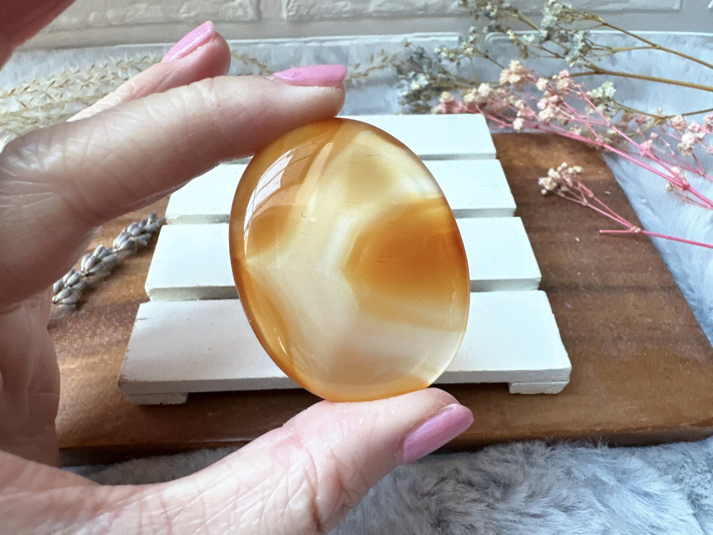 Banded Carnelian Worry Stone