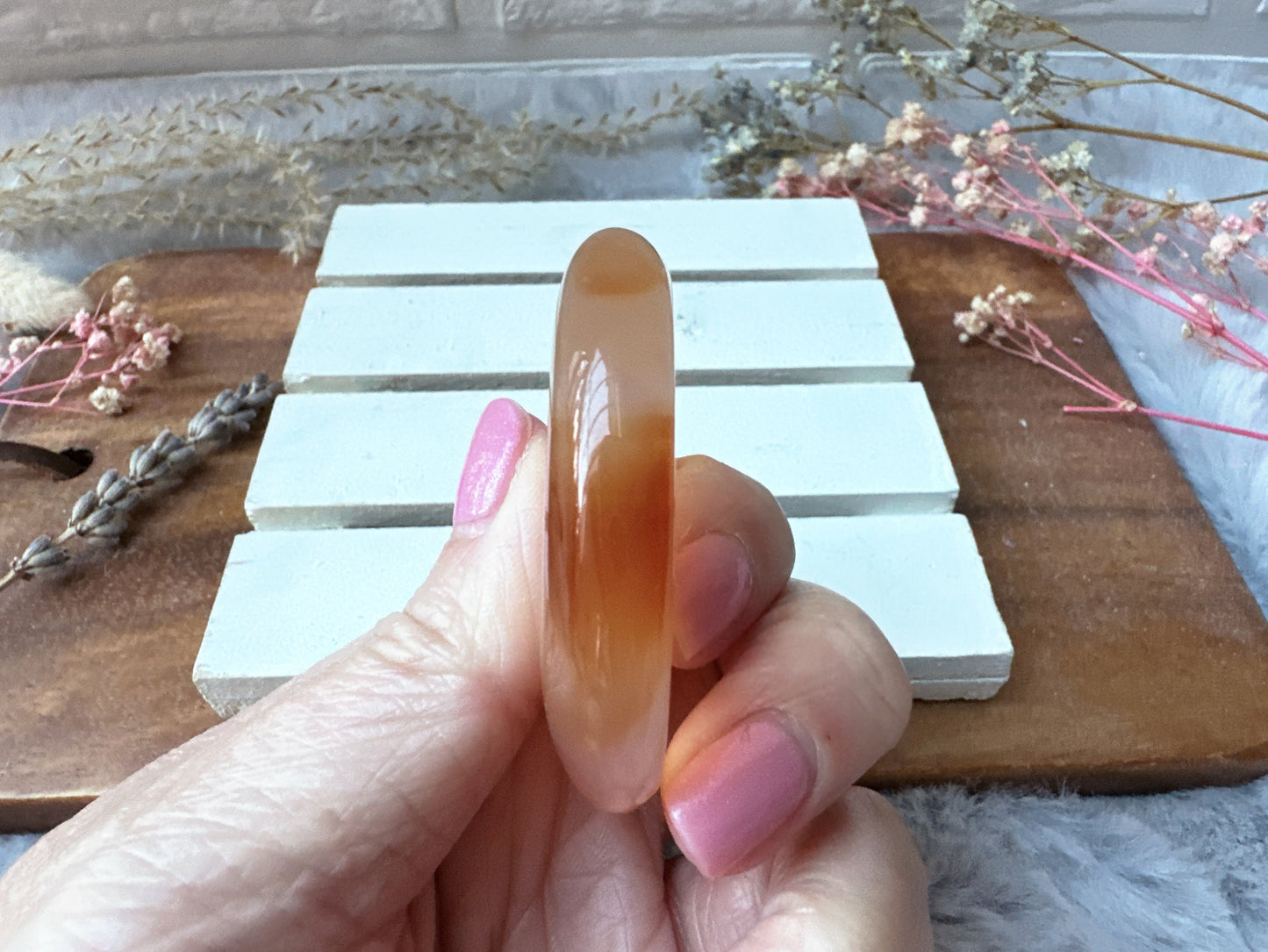 Banded Carnelian Worry Stone