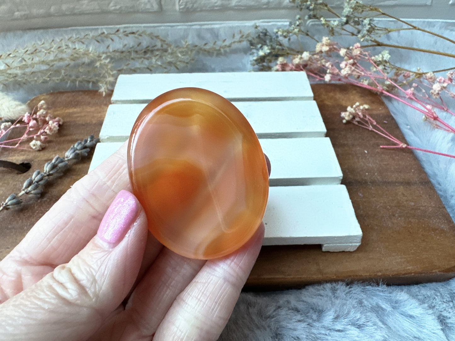 Banded Carnelian Worry Stone