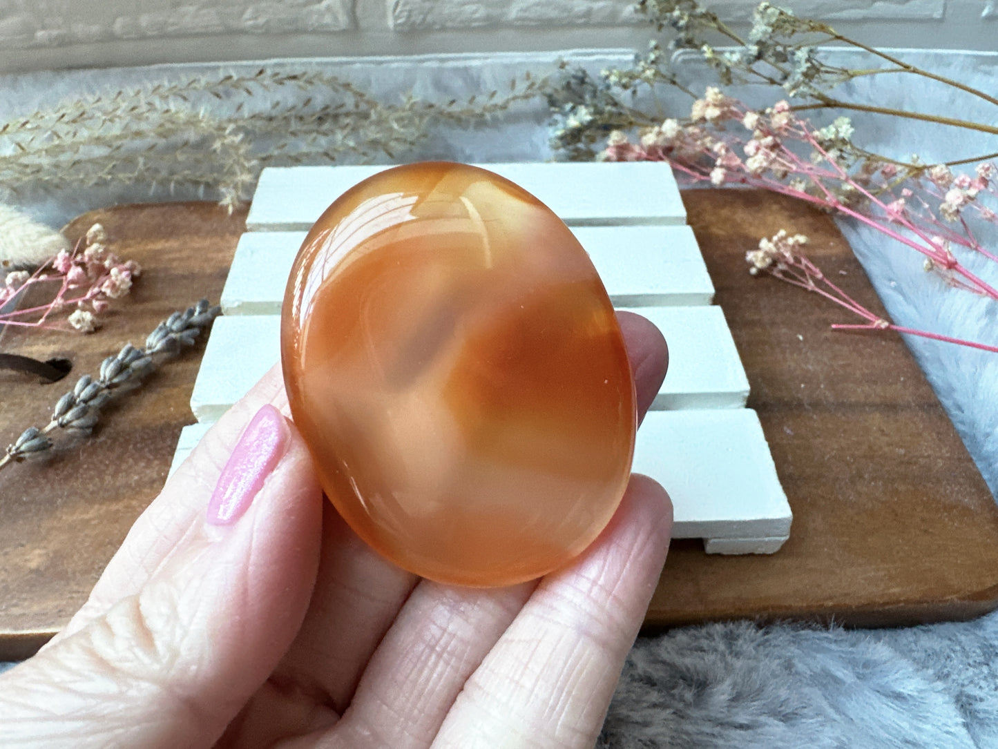 Banded Carnelian Worry Stone