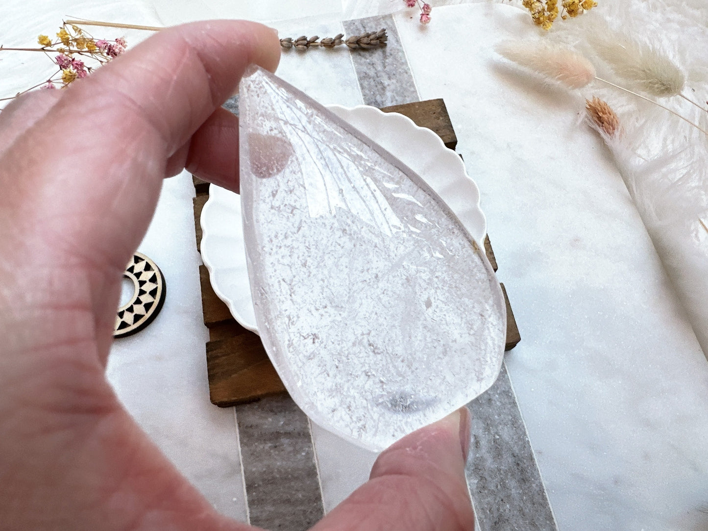 Small Clear Quartz Flame