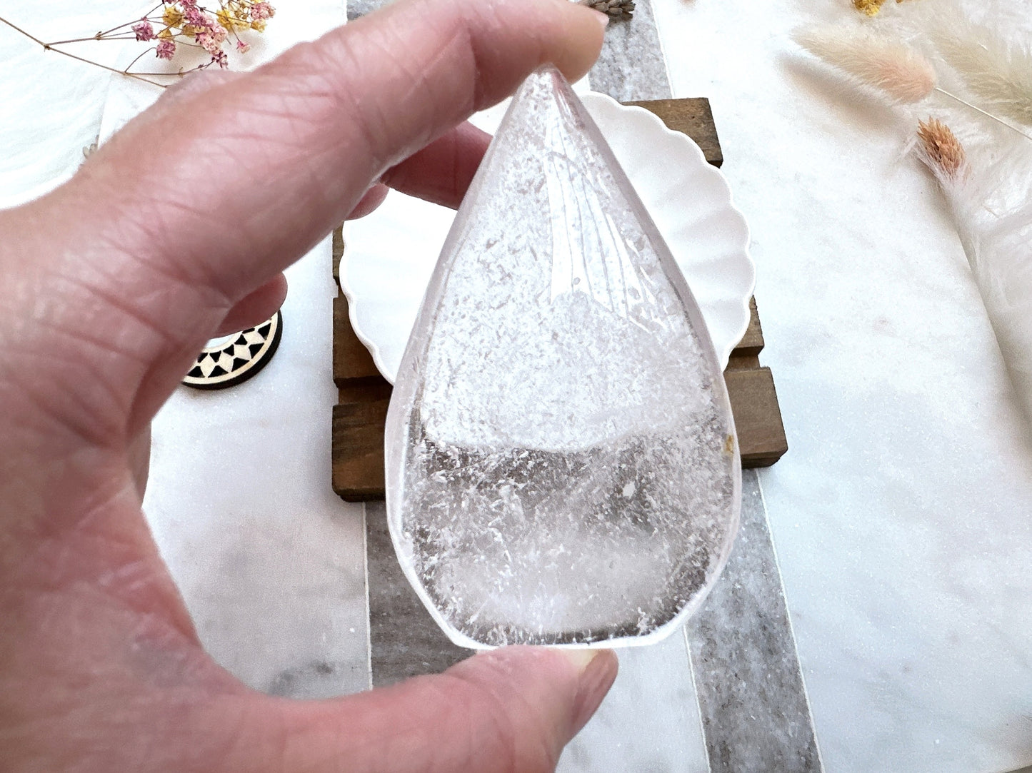 Small Clear Quartz Flame