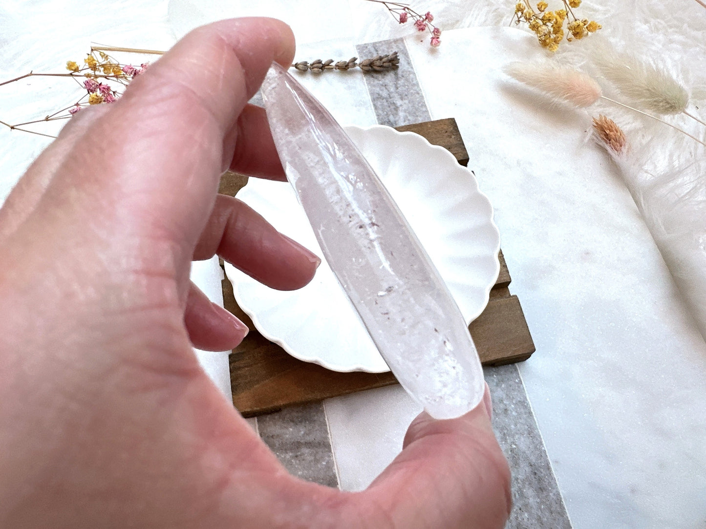 Small Clear Quartz Flame