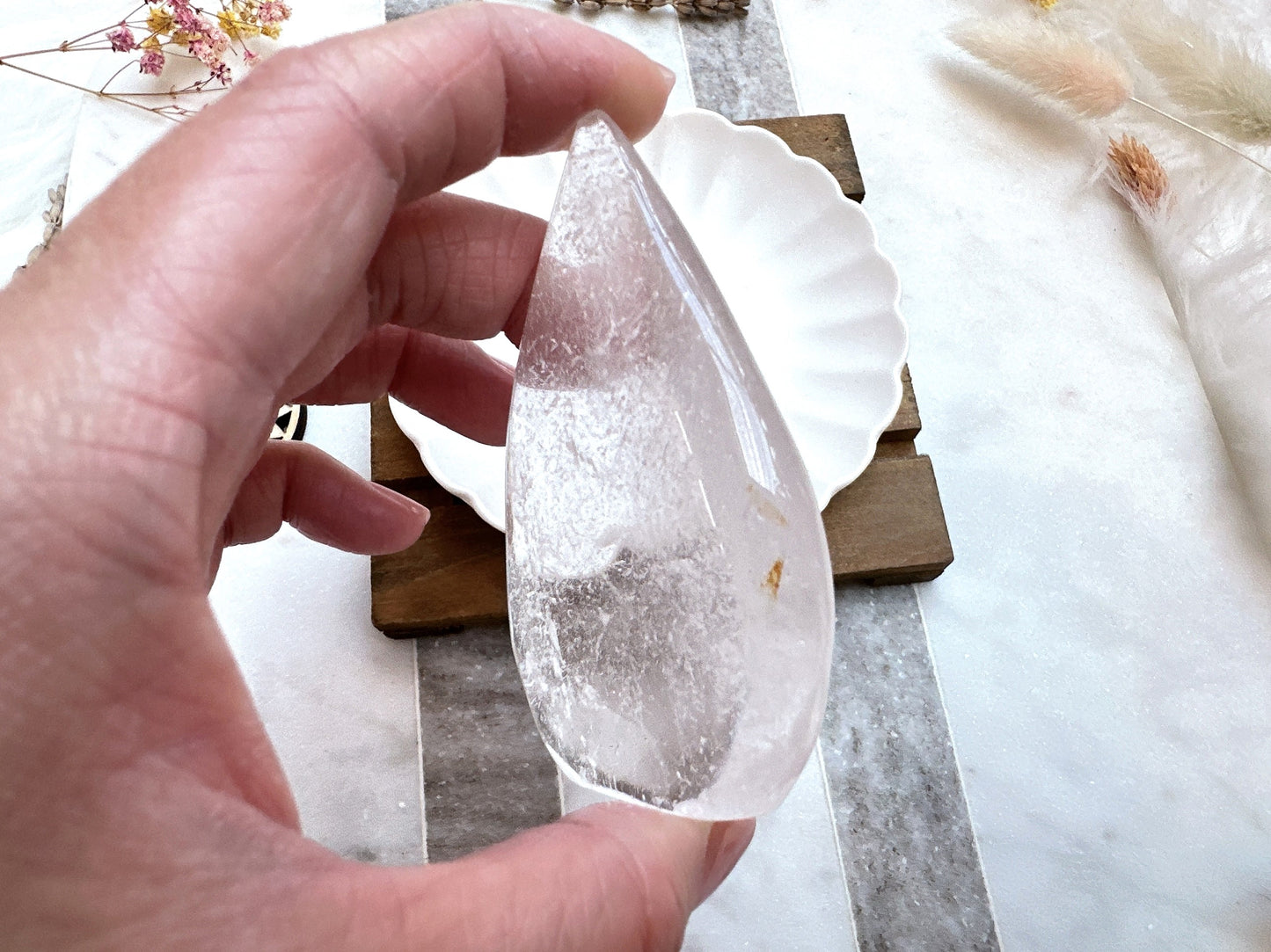 Small Clear Quartz Flame