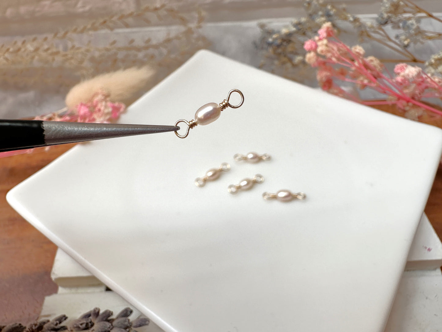 Set of 10 Tiny Gemstones 14k Gold Filled Permanent Jewelry Connectors