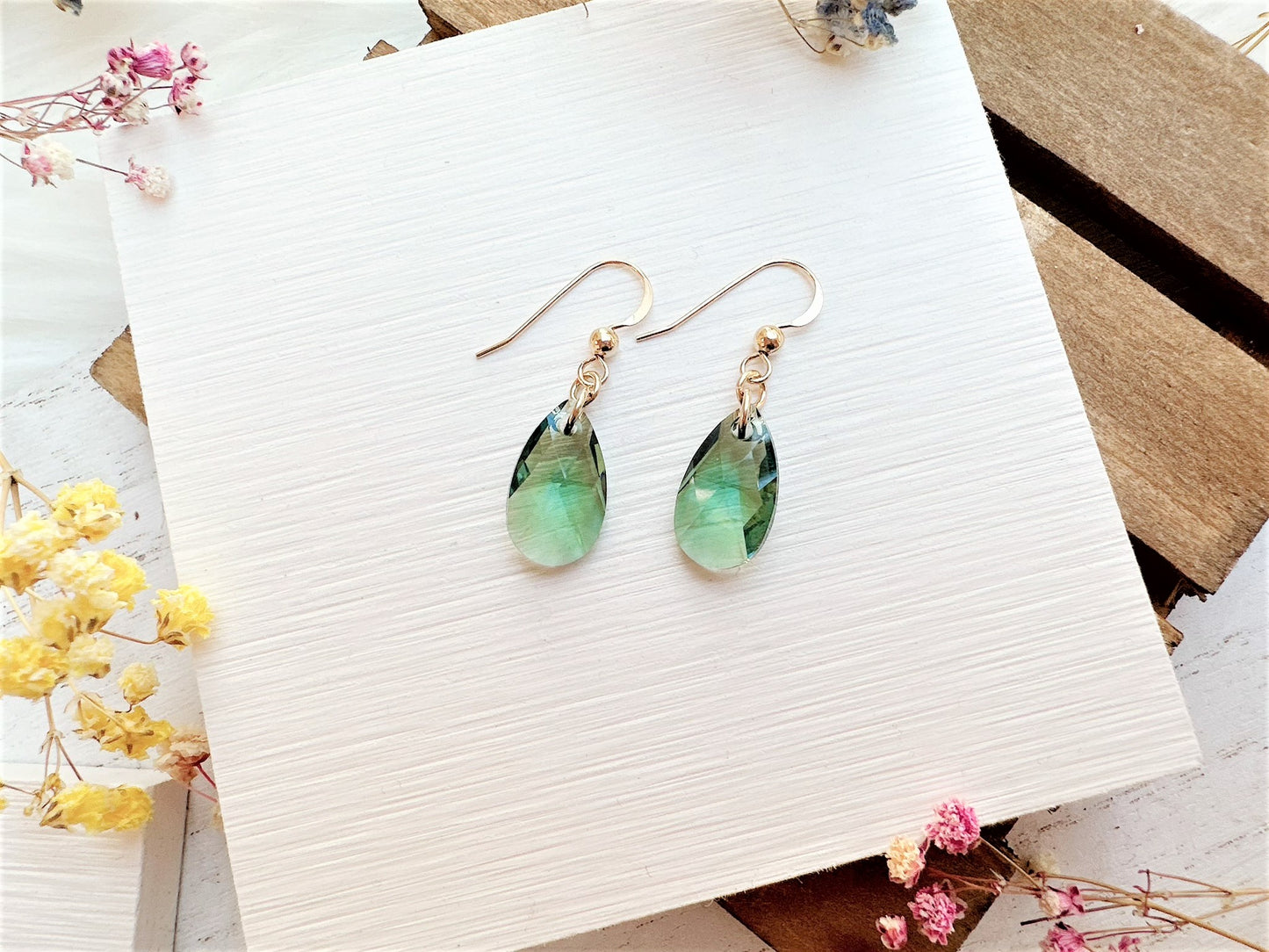 Crystal Pear Drop Earrings