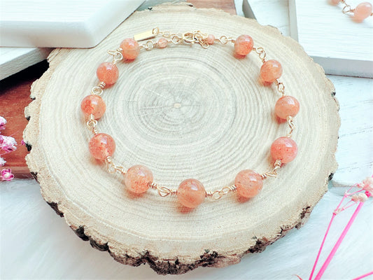 Fire Sunstone Bracelet
