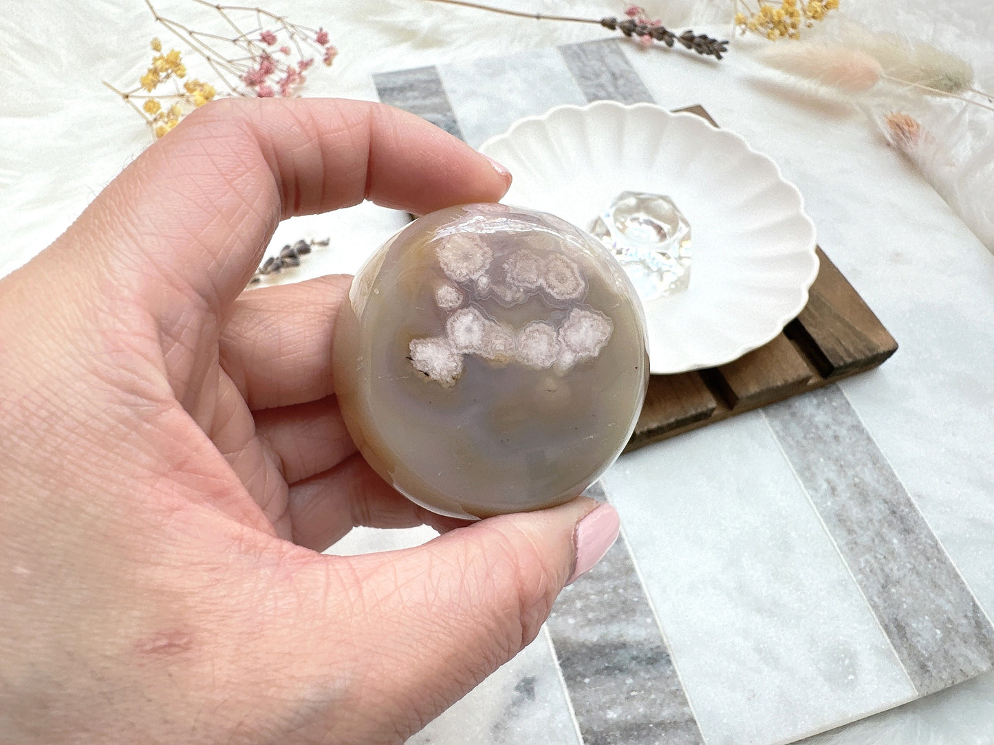 Mini Flower Agate Bowl/Dish