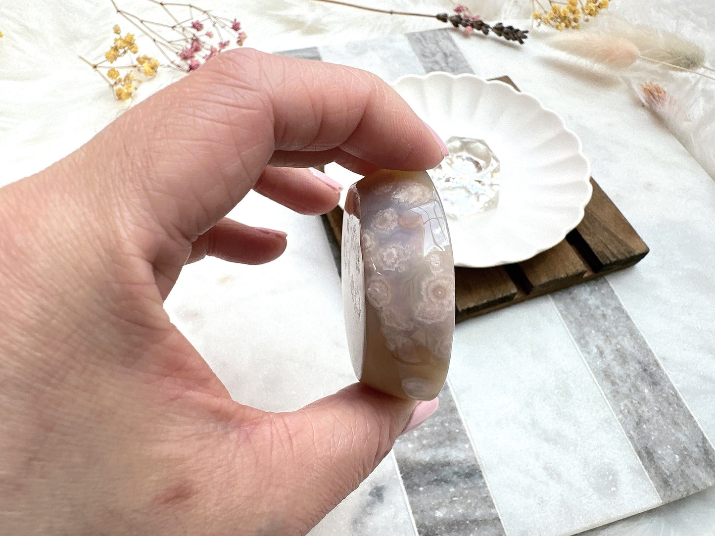 Mini Flower Agate Bowl/Dish