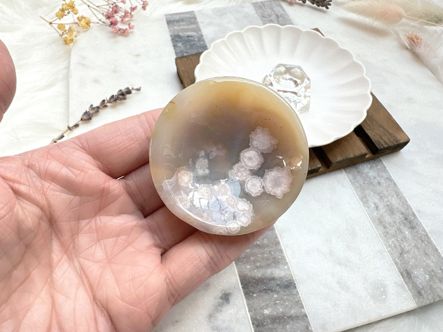 Mini Flower Agate Bowl/Dish
