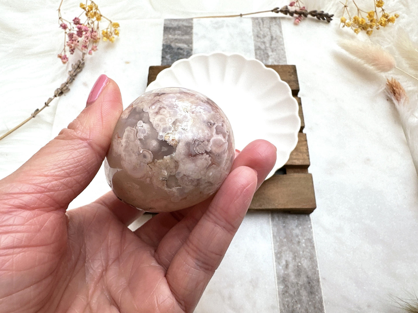 Flower Agate Egg