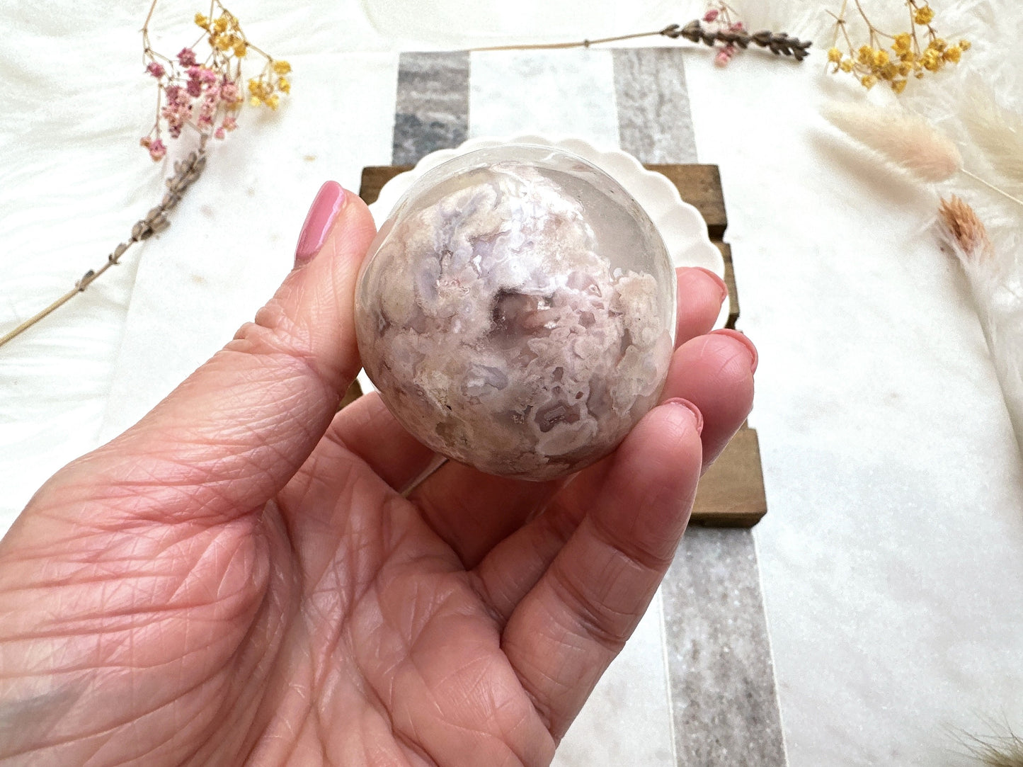 Flower Agate Egg