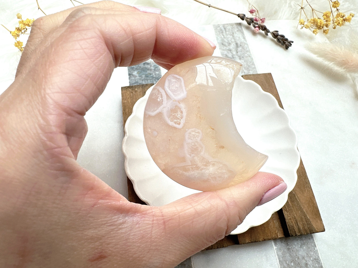 Flower Agate Moon
