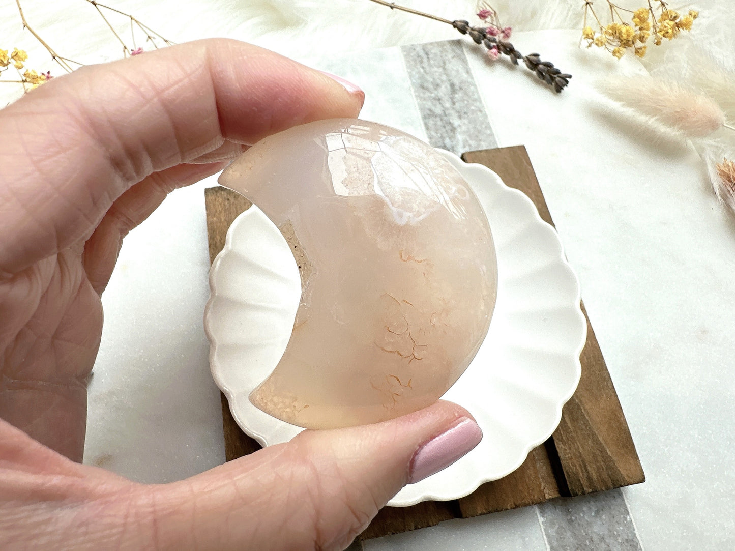 Flower Agate Moon
