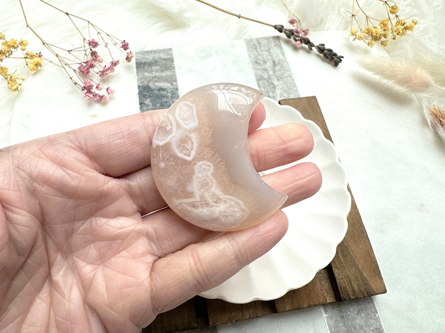 Flower Agate Moon