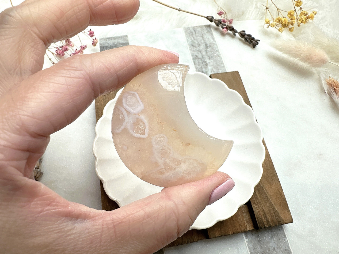 Flower Agate Moon