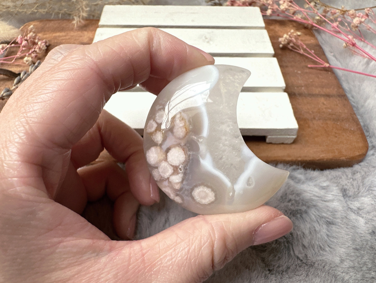 Flower Agate Moon