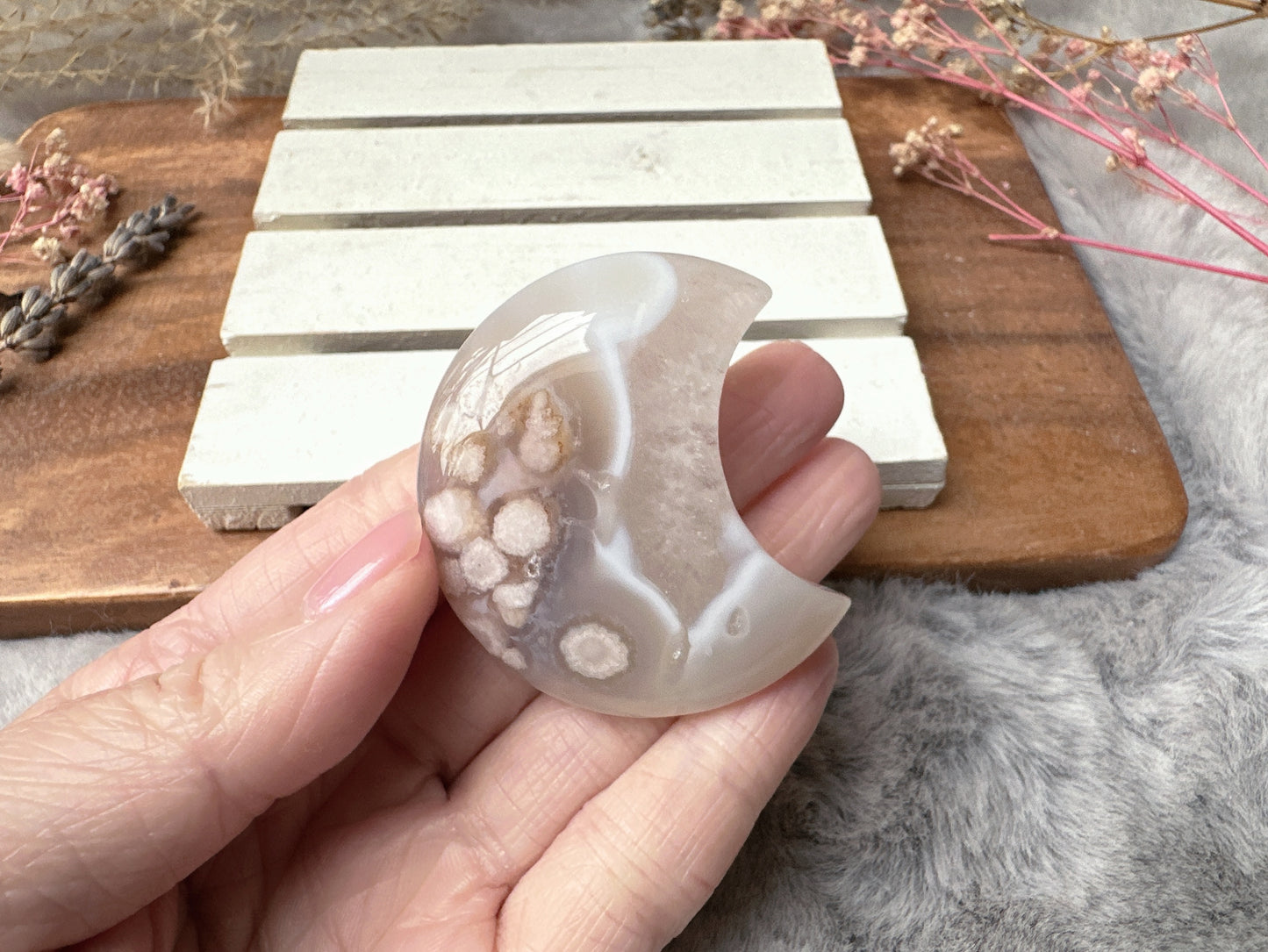 Flower Agate Moon