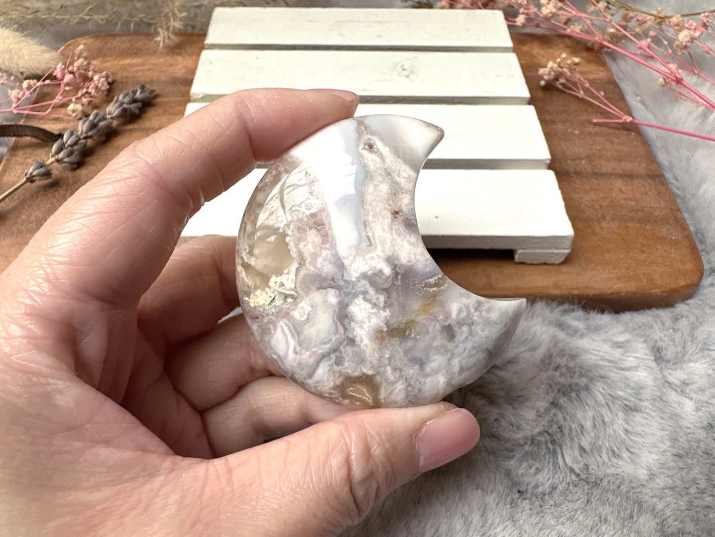 Flower Agate Moon
