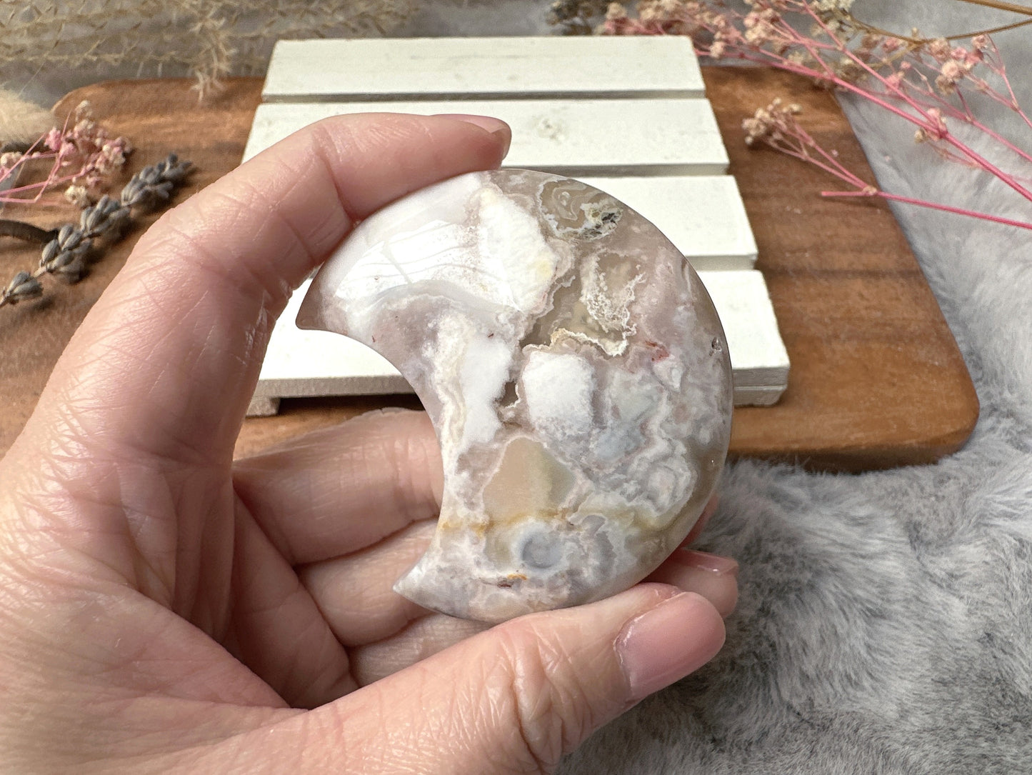 Flower Agate Moon