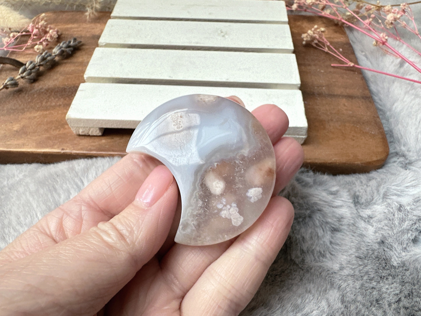 Flower Agate Moon
