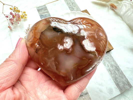 Flower Agate Heart