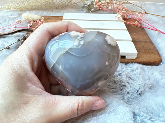 Flower Agate Heart