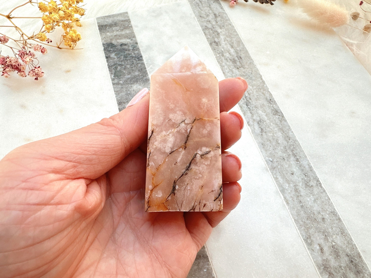 Small Flower Agate Tower