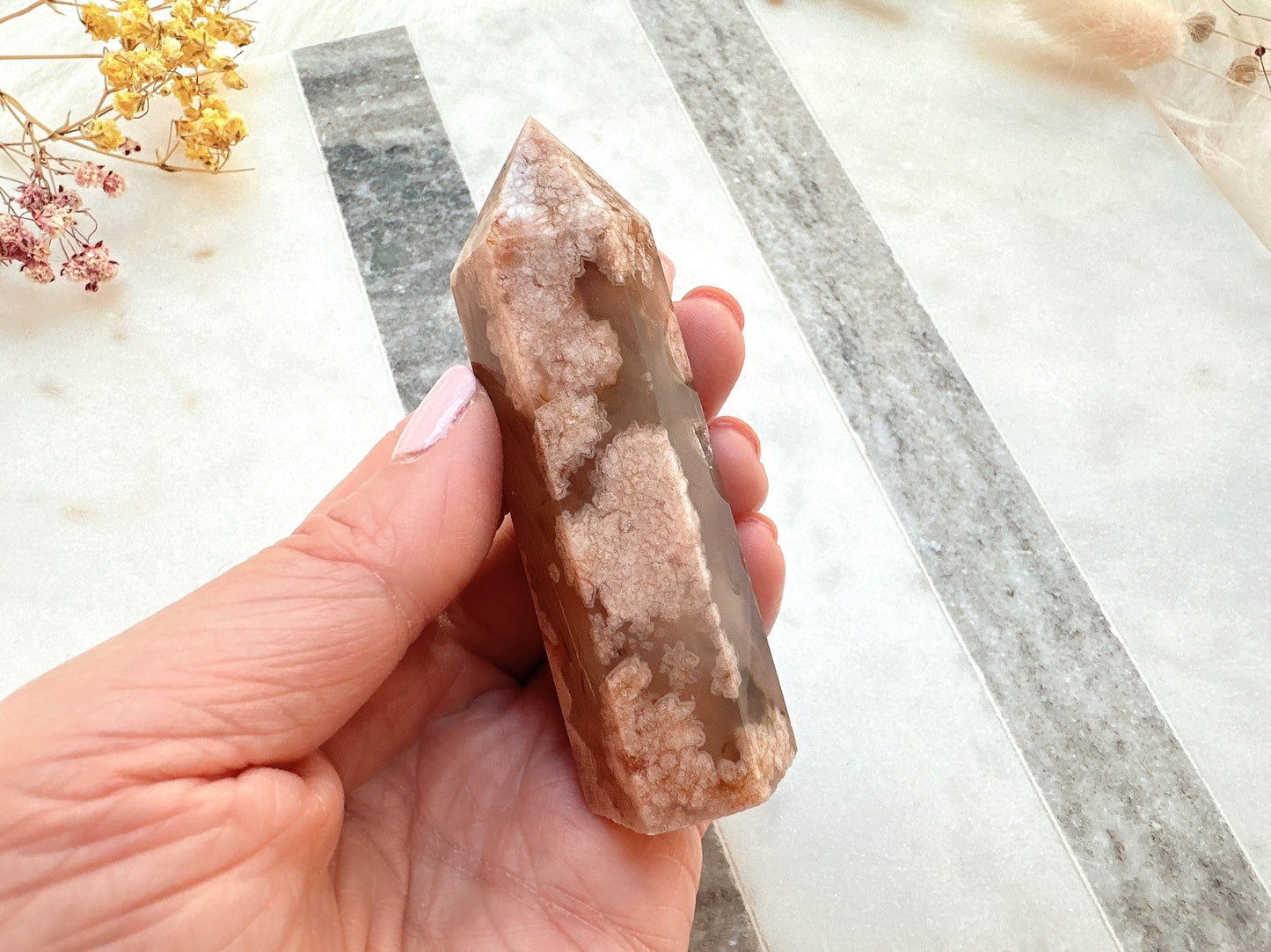 Small Flower Agate Tower