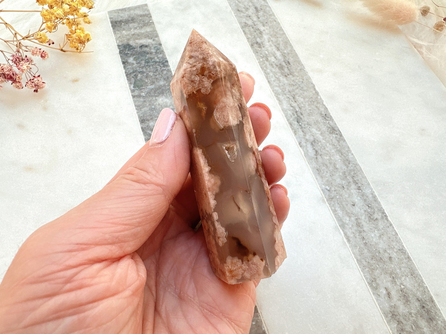 Small Flower Agate Tower