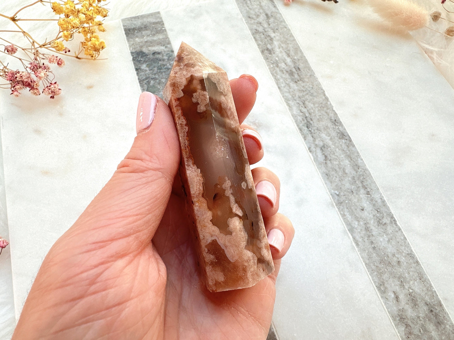 Small Flower Agate Tower