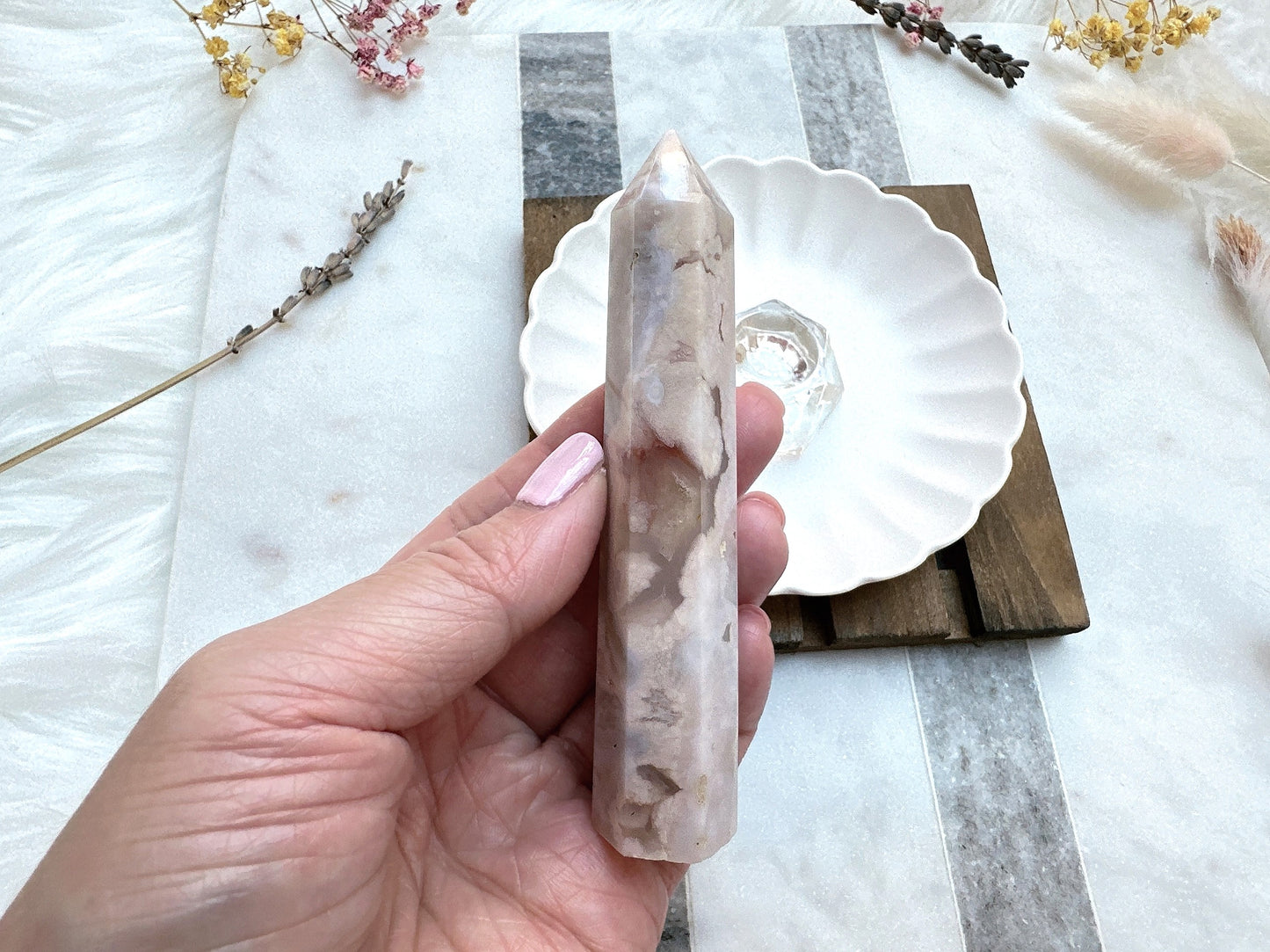 Small Flower Agate Tower (Imperfect)