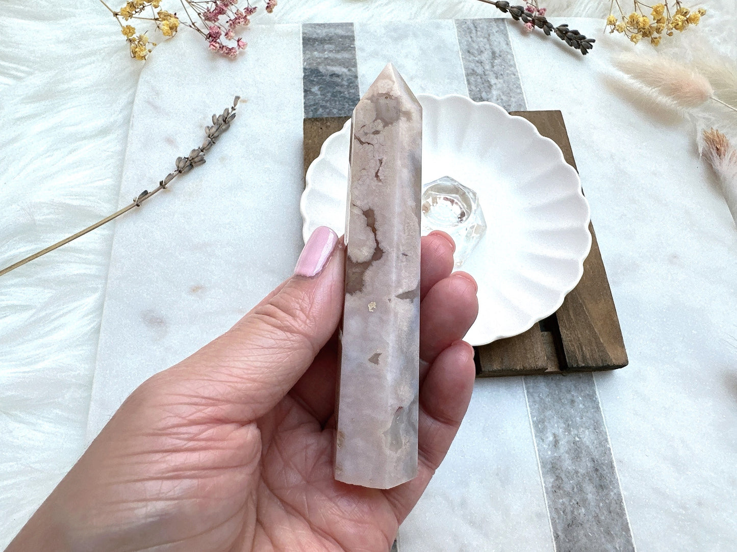 Small Flower Agate Tower (Imperfect)