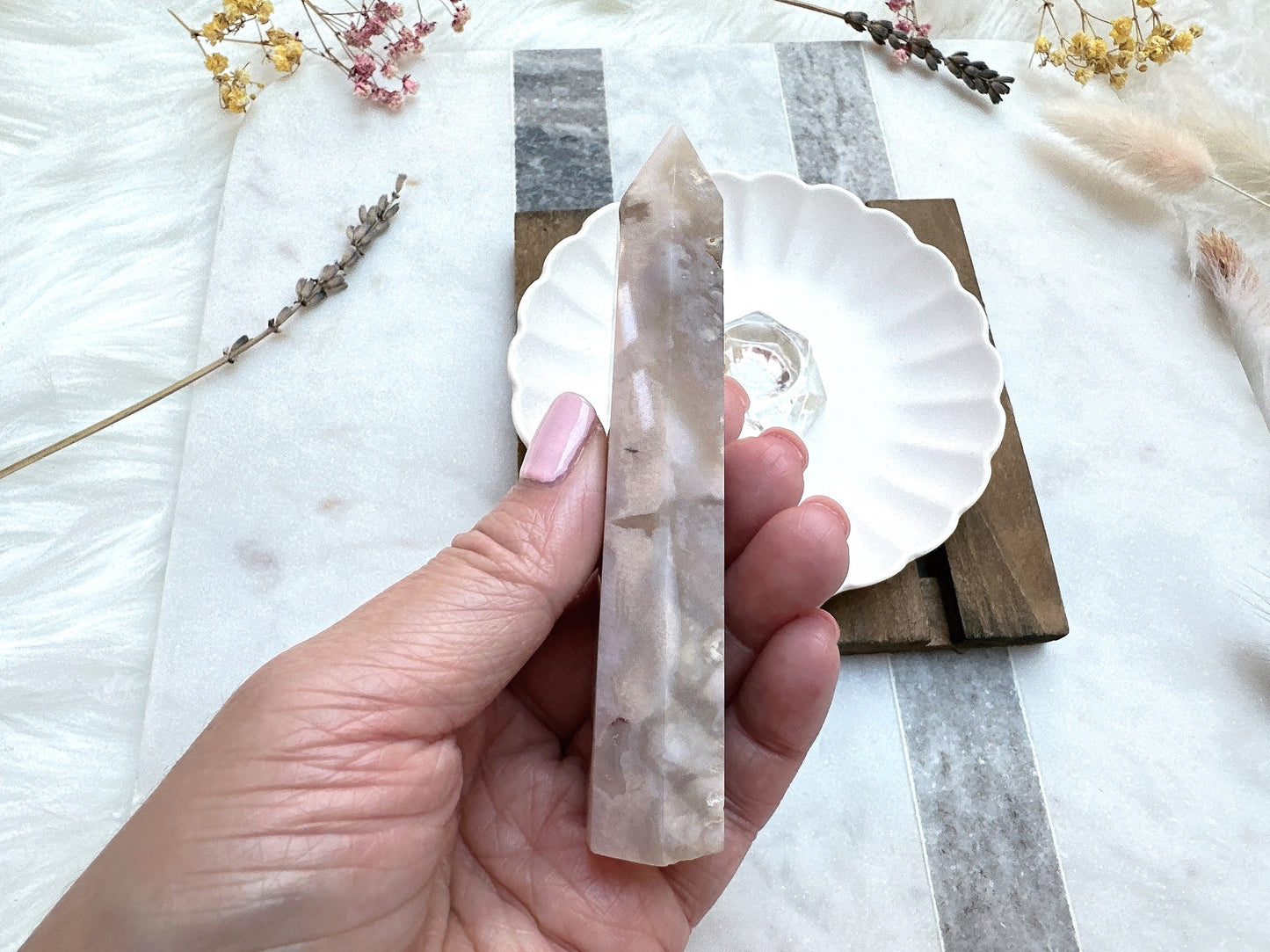 Small Flower Agate Tower (Imperfect)