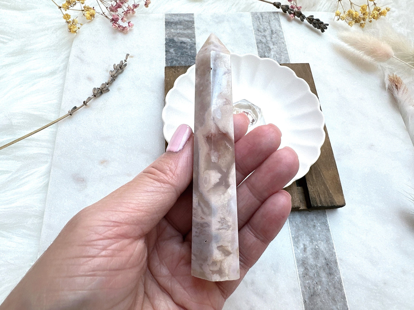 Small Flower Agate Tower (Imperfect)