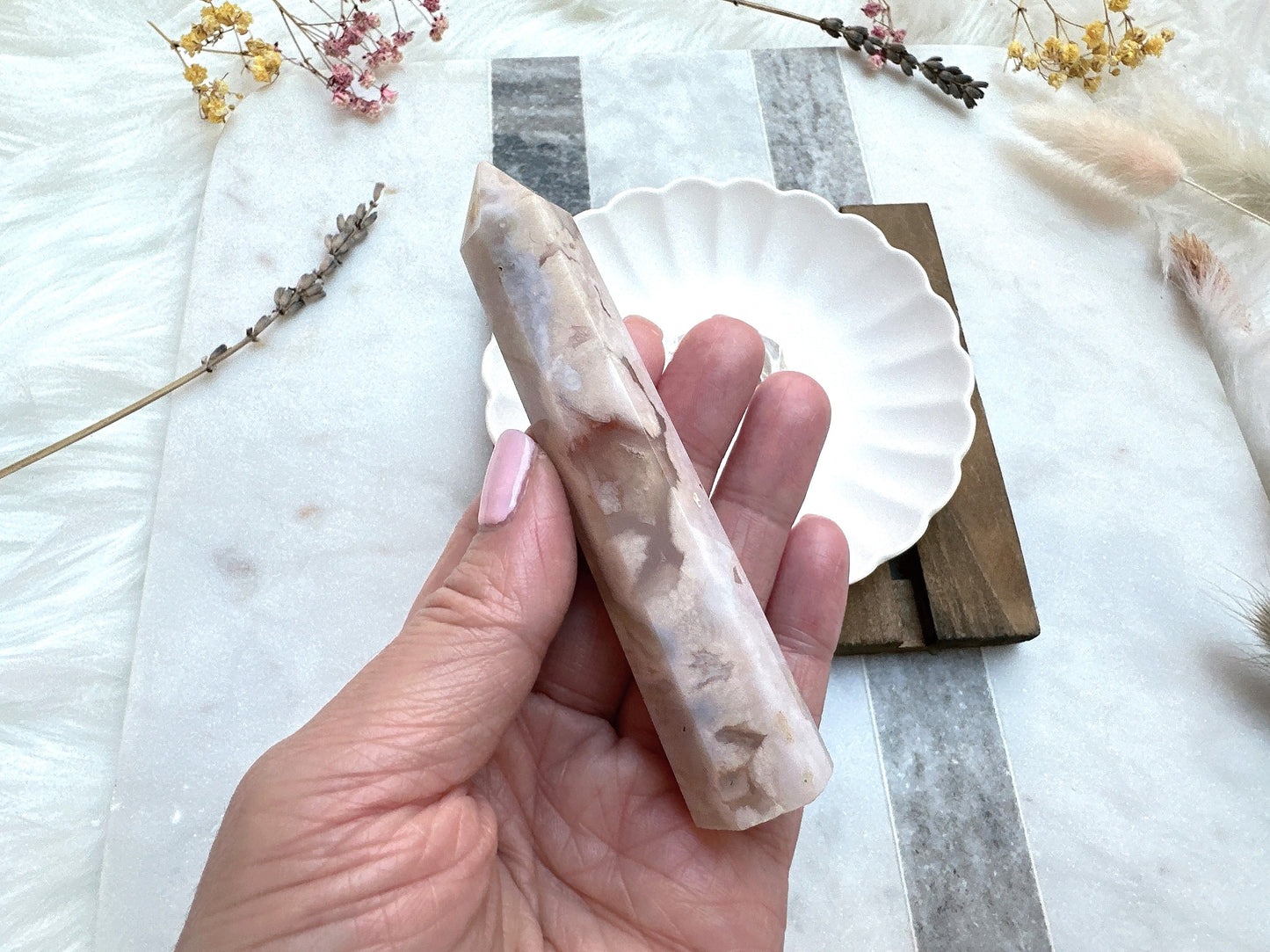 Small Flower Agate Tower (Imperfect)