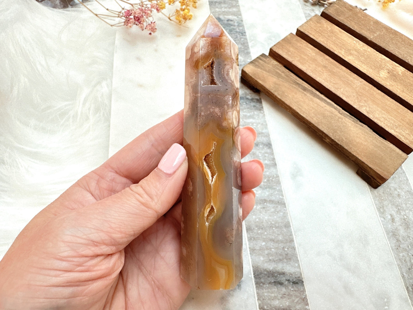 Flower Agate Tower Obelisk