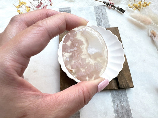 Flower Agate Worry Stone
