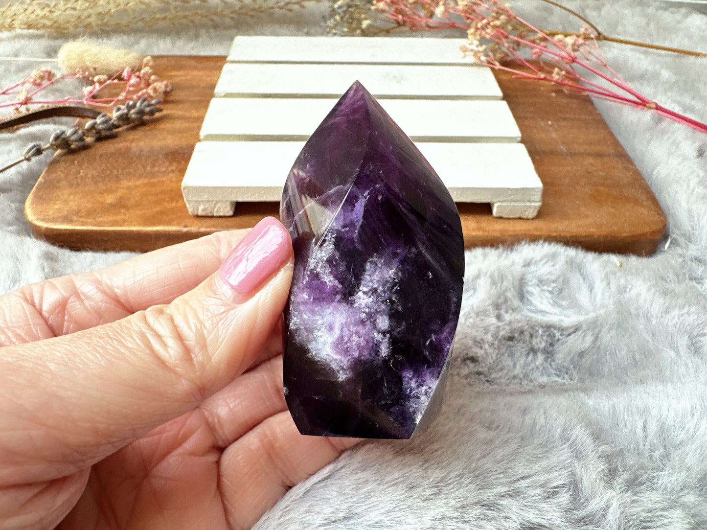 Small Watermelon Fluorite Flame