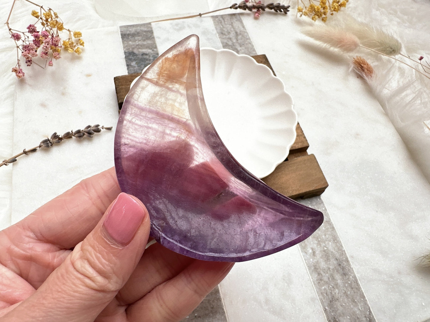 Small Fluorite Moon Bowl