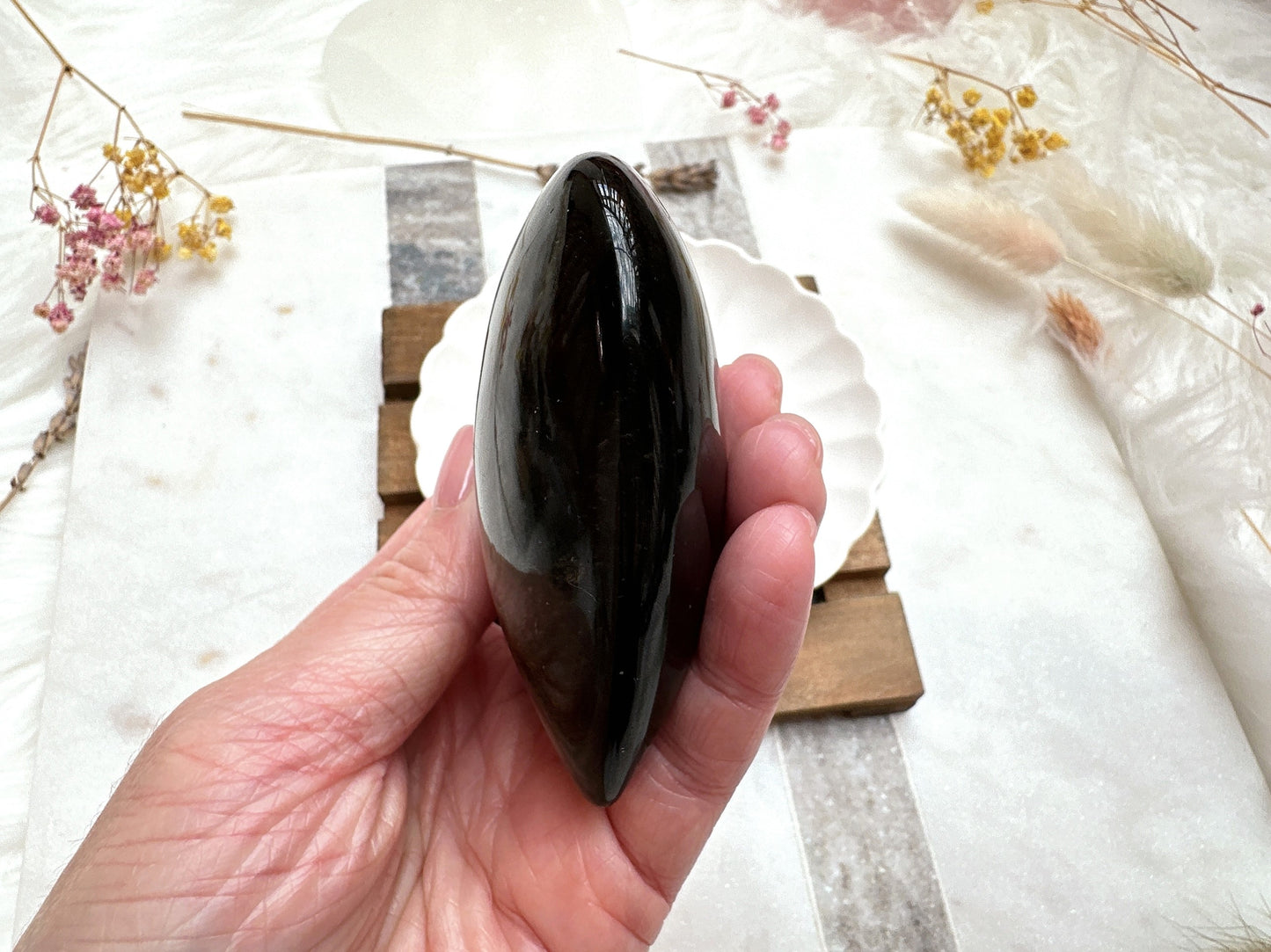 Gold Sheen Obsidian Heart