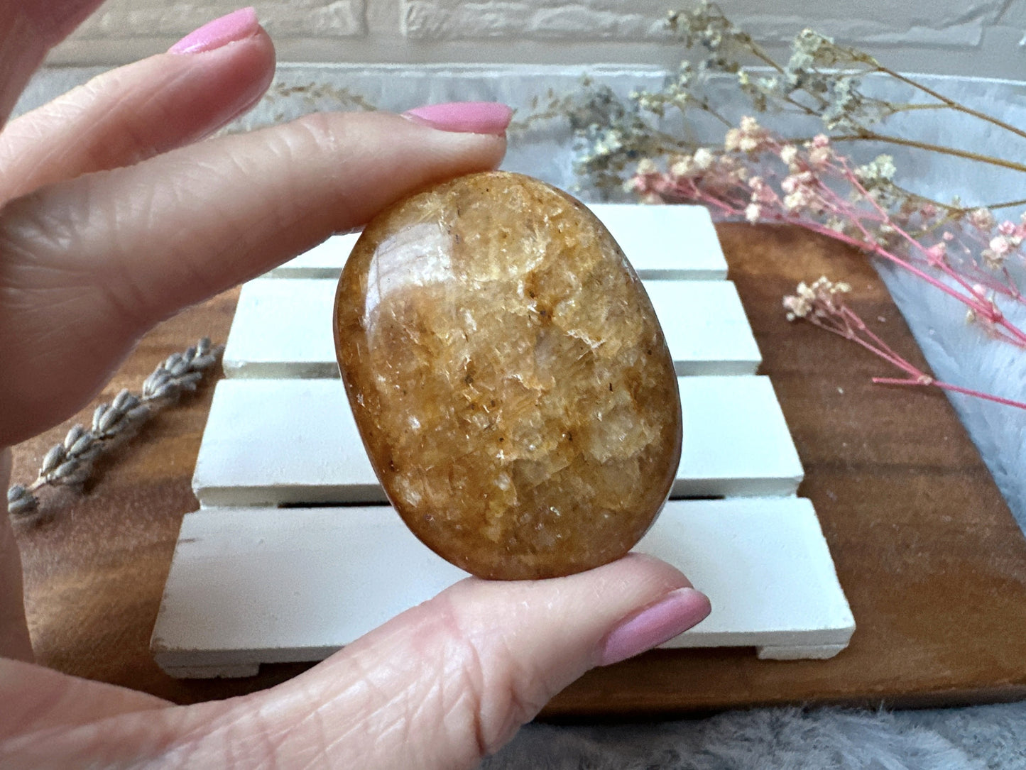 Small Golden Healer Palm Stone