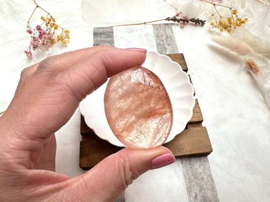 Mini Hematoid Quartz Palm Stone