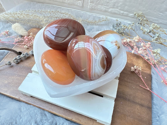 Small Banded Carnelian Palm Stone